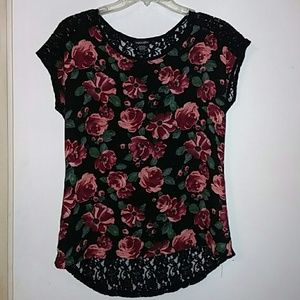 Floral Top with Laced Back