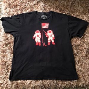 Astronaut and beer T-shirt with American flag