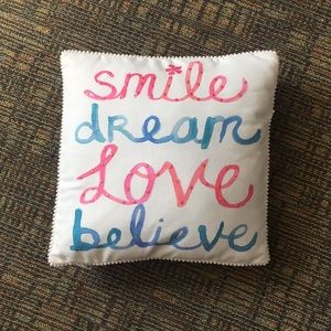 Double sided throw pillow