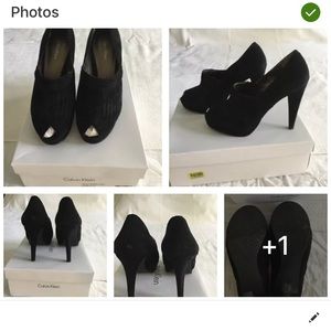 Calvin Klein Suede Peep Toe Booties size 7.5