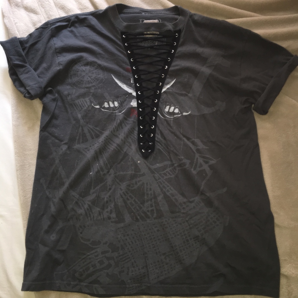 LF Vintage Lace Up Tee
