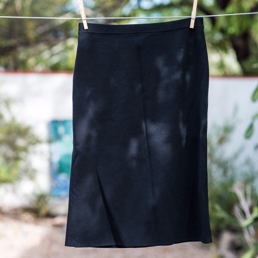 black elastic pencil skirt