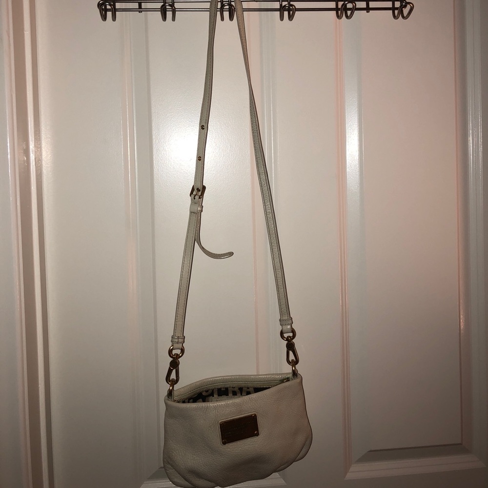 Marc Jacobs white leather purse, cross body