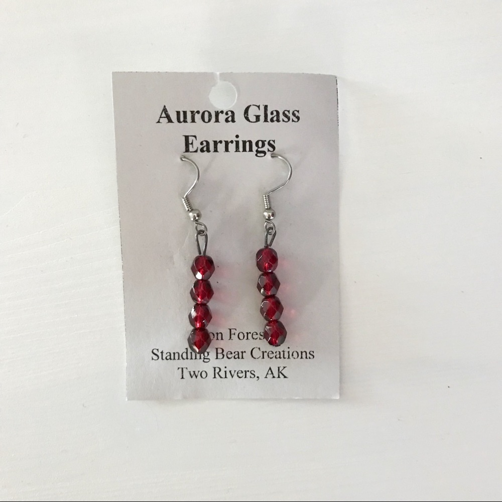 Hand-made Aurora Glass Earring from Two Rivers, AK