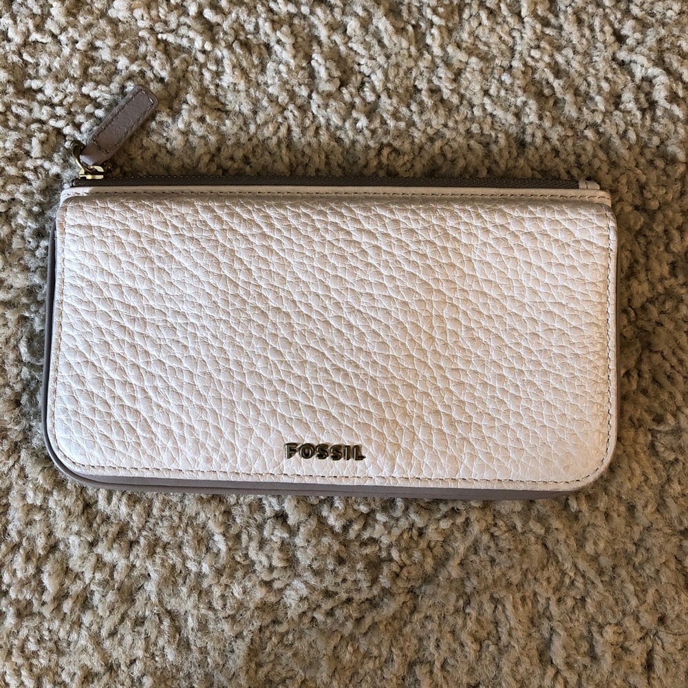 Fossil wallet, white leather