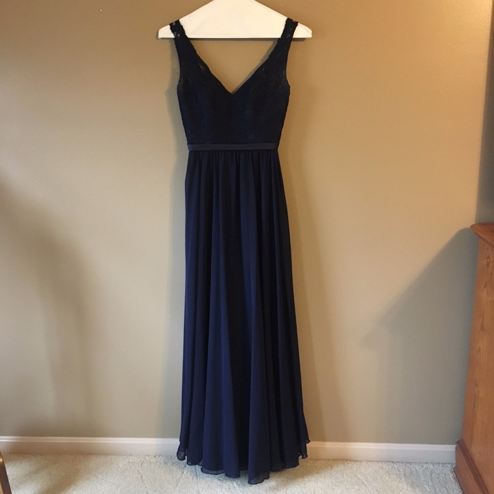 Navy Mori Lee Bridesmaid Dress (lace bodice)