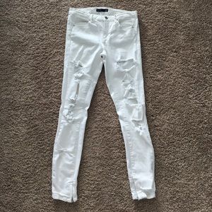 Zara white distressed jeans