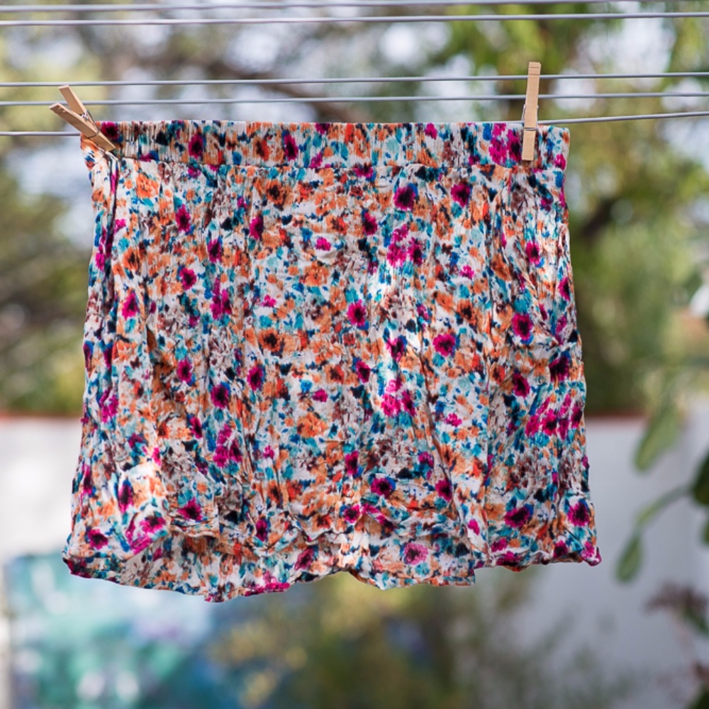 Floral watercolor skirt