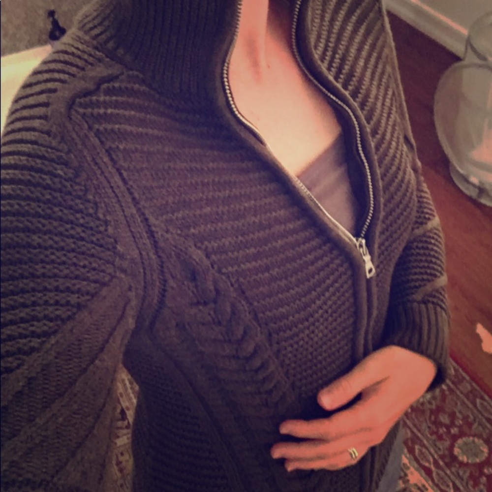 Olive Green sweater cardigan