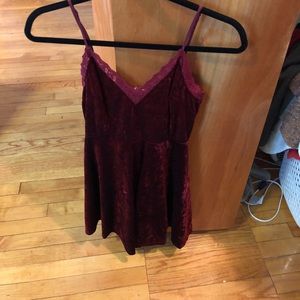 Burgundy velvet dress