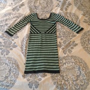 Bebe mint green and black long sleeve dress