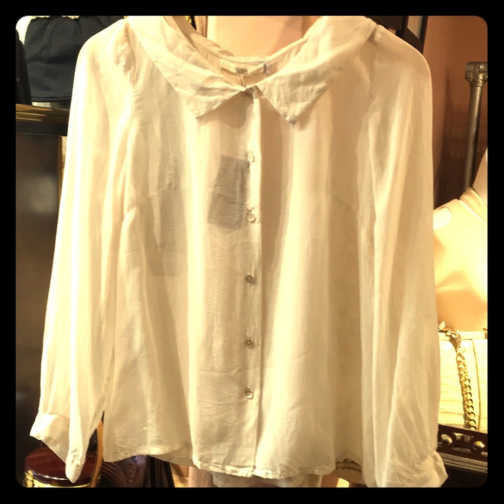 Silk collar shirt