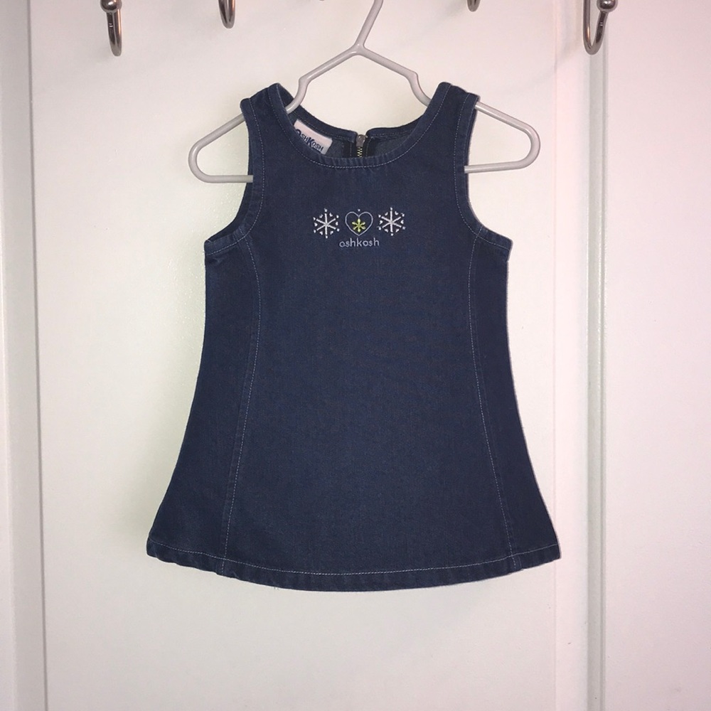 Oshkosh blue denim dress toddler baby 12 months