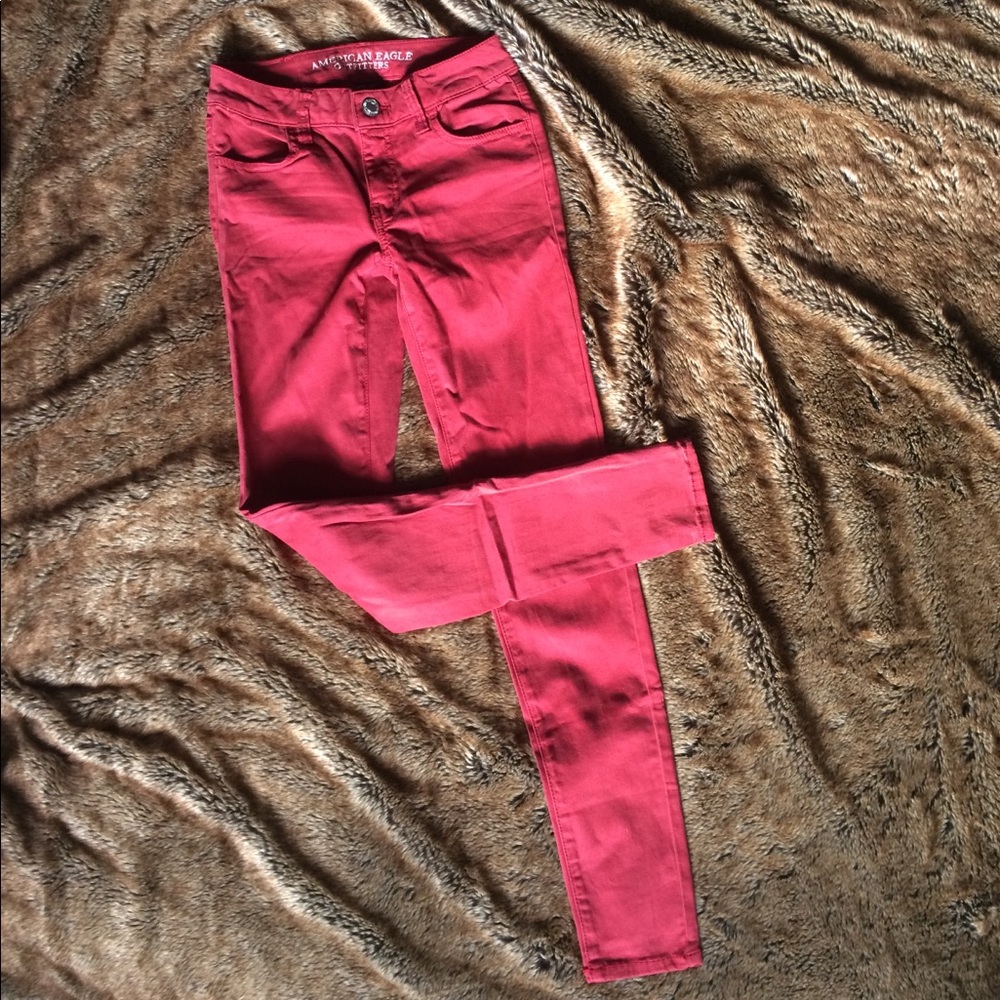 American Eagle Red Jeggings