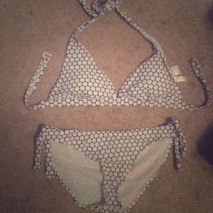 Black and white polka dot bikini