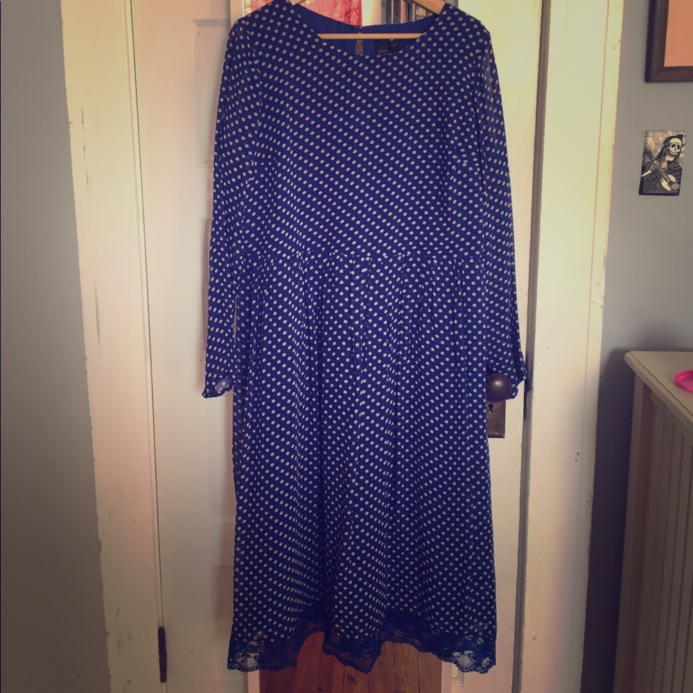 Asos Curve vintage style long sleeve tea dress