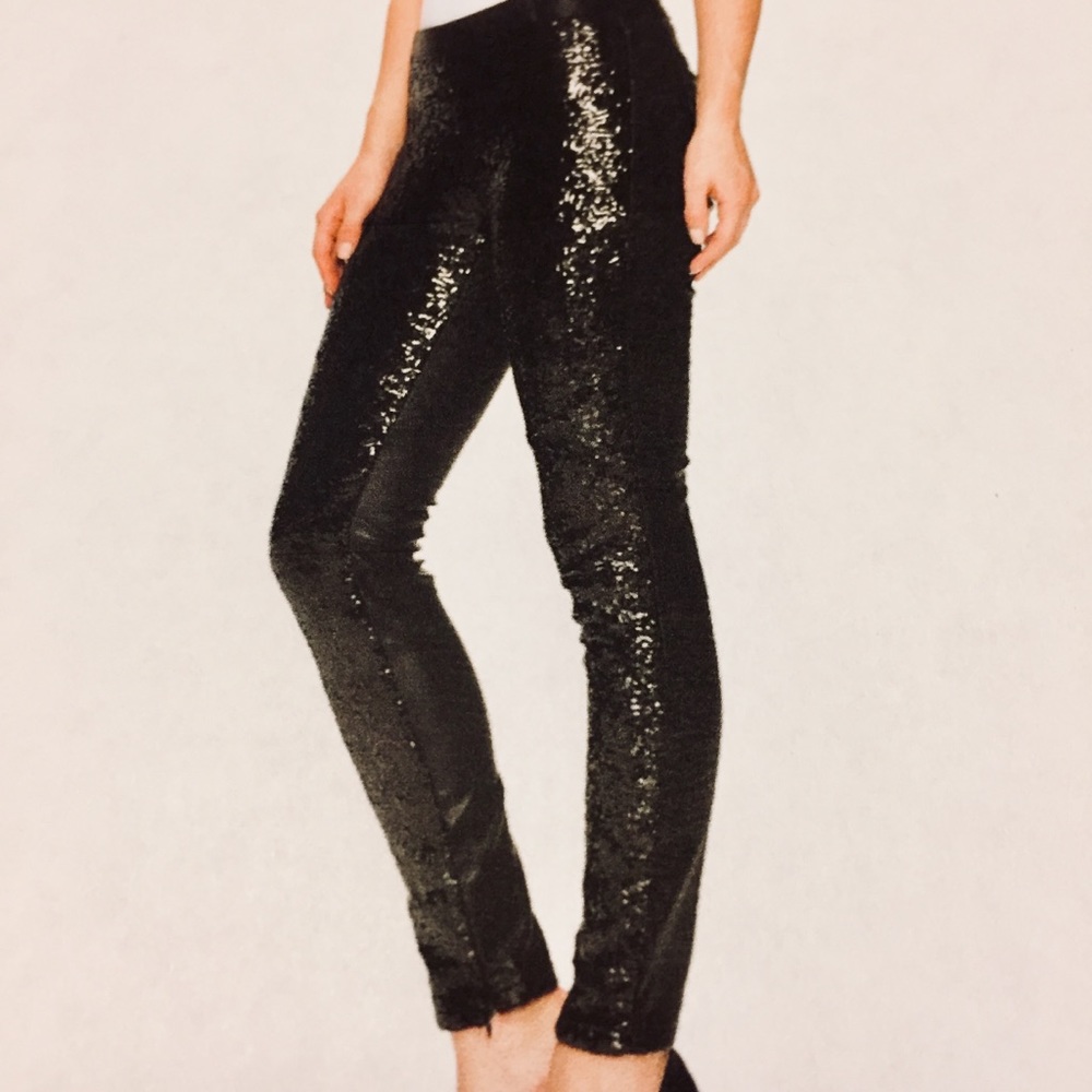 🎉NWT Almost Famous Black Sequin Front Leggings