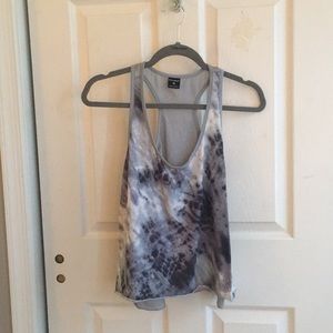 Steel blue and grey tie-dye tank top