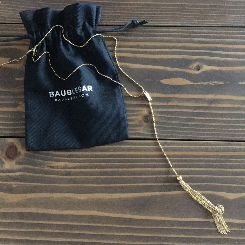 Baublebar Y-Chain Gold Tassel Necklace