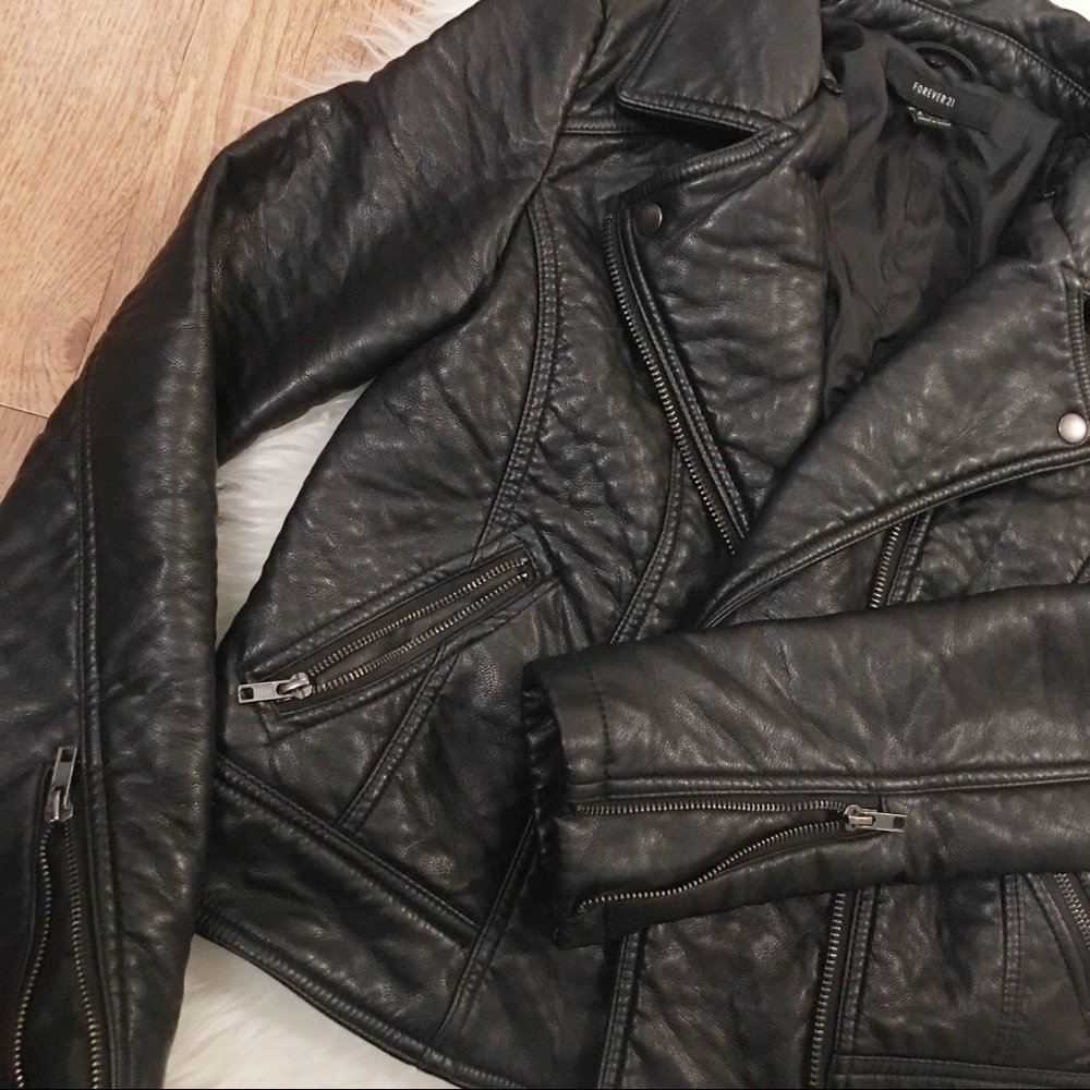 Faux Leather Moto Jacket