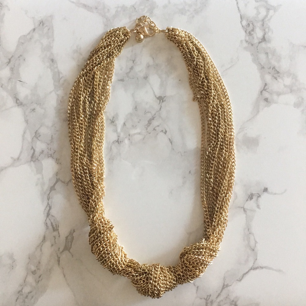 Triple Gold Knot Necklace from Express