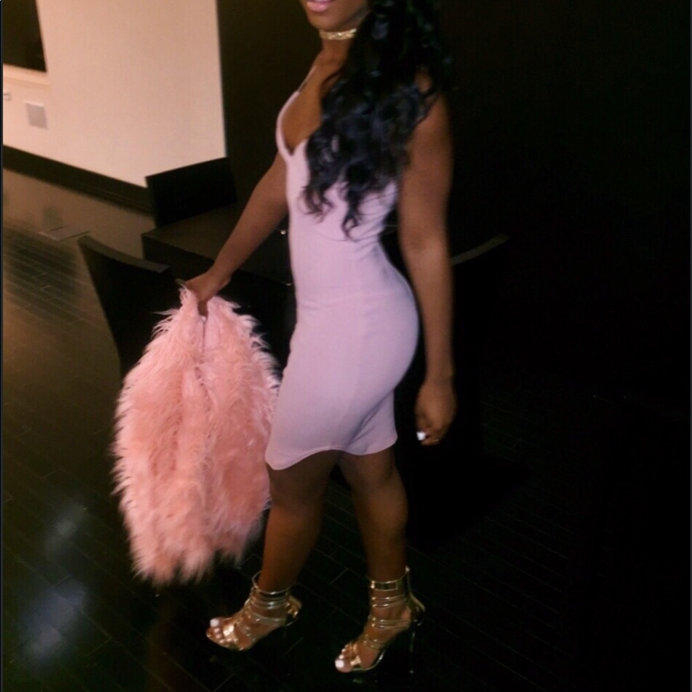 Pink body con midi dress