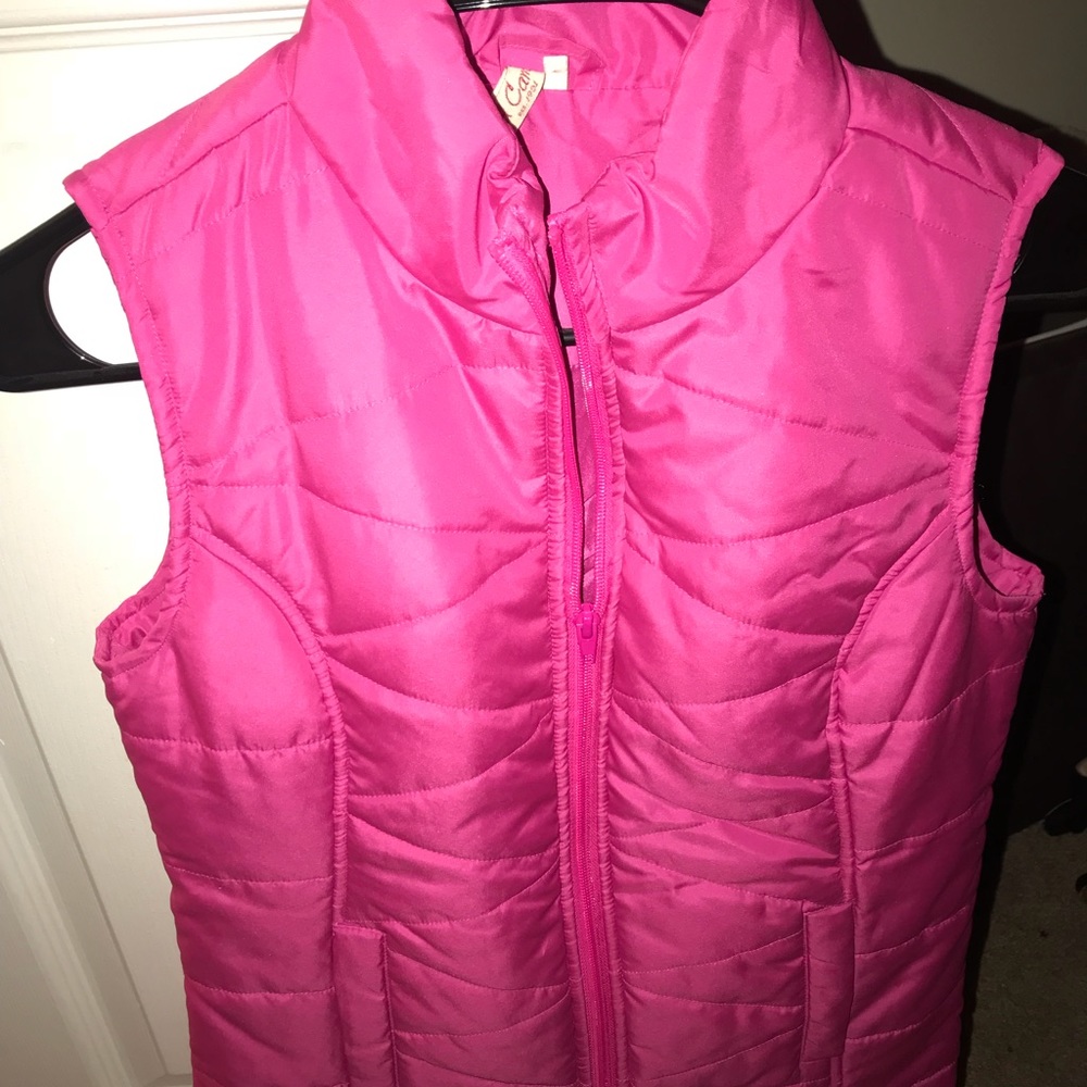 Pink puffer vest