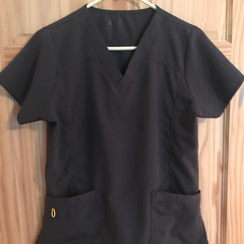 Winks steel grey scrub top