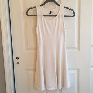 White cotton skater dress