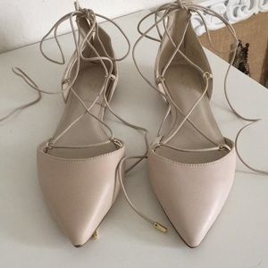 Nude strappy flats