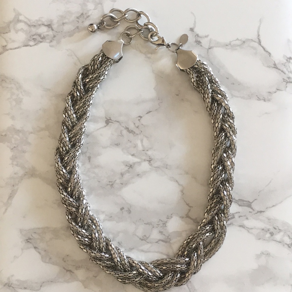 Silver Braided Necklace from Express