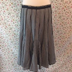 SOLD Gingham Skirt 12 Black White Checker Dancing