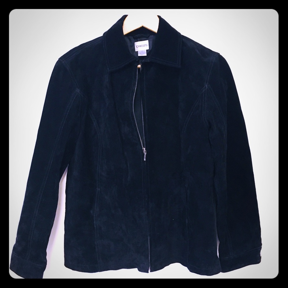 Chico’s suede jacket in black, Chico size 1
