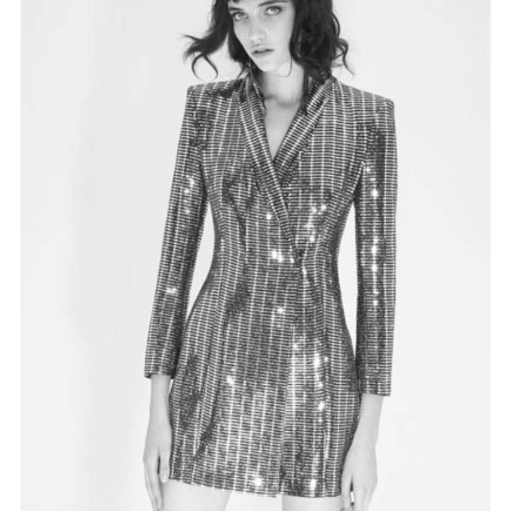ISO Zara metallic blazer dress need medium