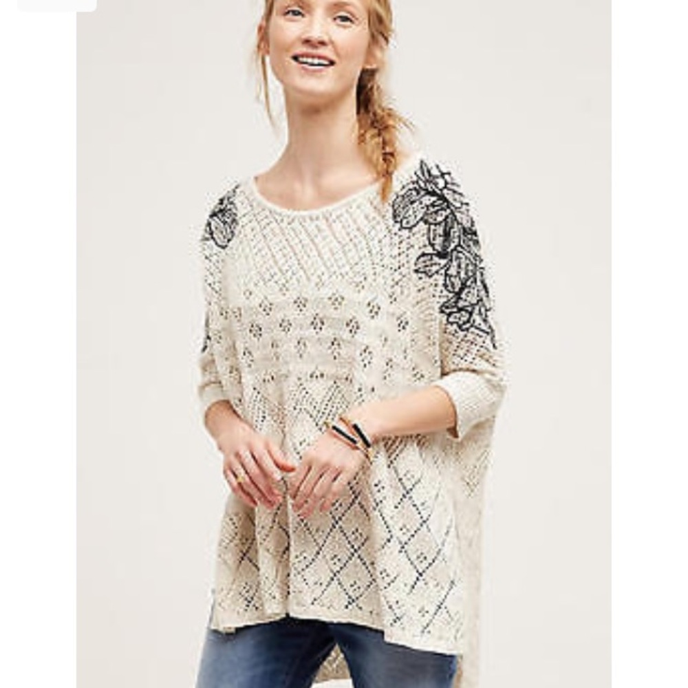 Anthro Knitted & Knotted Launa poncho, XS/S, NWT