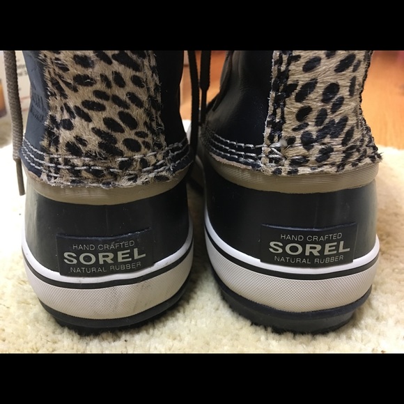 leopard sorel boots