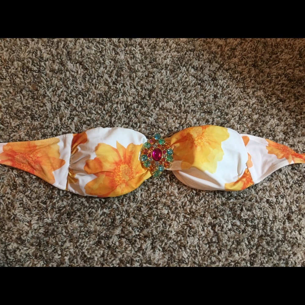 Victoria’s Secret Floral/rhinestone bikini top