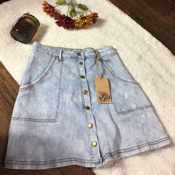Dresses & Skirts - Angel Premium Denim Button Skirt