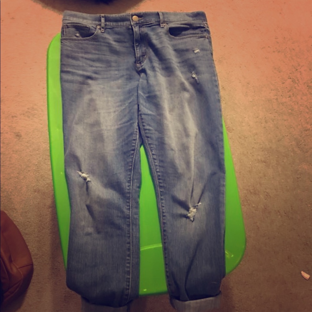 Slightly Distressed Girlfriend Jeans