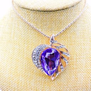 Purple Heart Fashion Statement Necklace