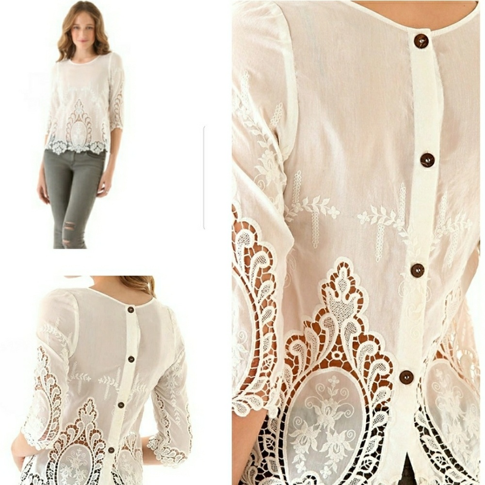 Offers Dolce Vita Deidra Lace White Top(XS)
