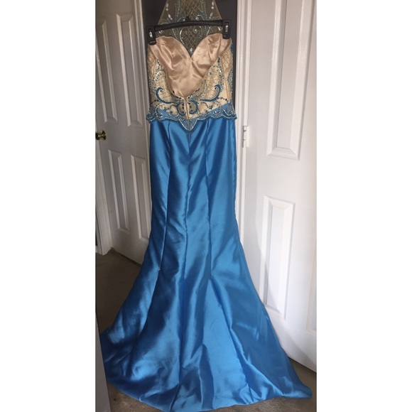 BLUE PROM DRESS (Cheaper on Mercari) - Picture 2 of 8