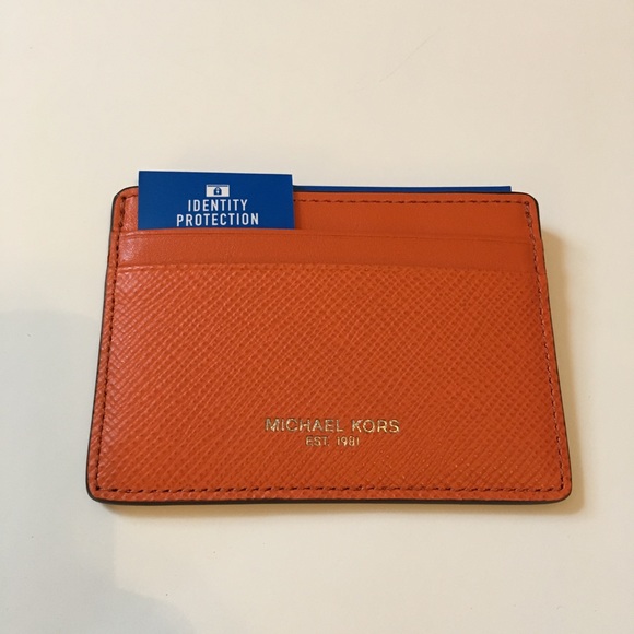 Michael Kors Accessories - Michael Kors Leather Card Case Poppy New in Box!