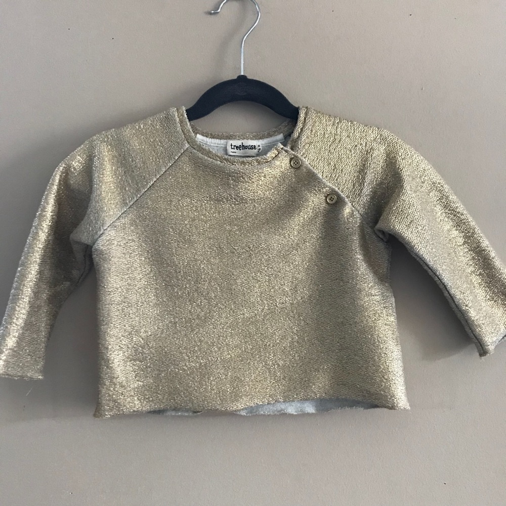 Treehouse girls metallic gold sweater size 24m