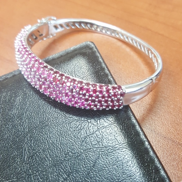 Multiple Ruby, Pink and White Sapphire Bracelet - Picture 2 of 4