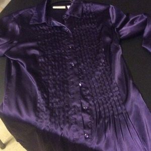 Long flared button down blouse