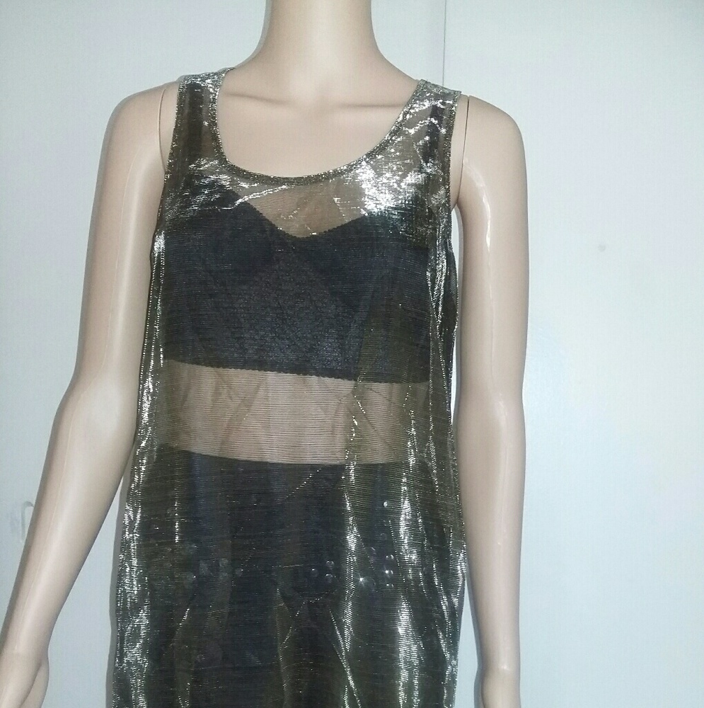 NWOT Nasty Gal High low Gold mesh
