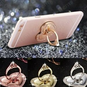 Rose Gold Bling Finger Ring Stand Holder Mount