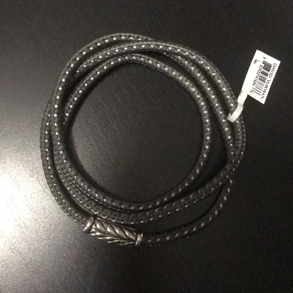 David Yurman 26” grey woven silver wrap bracelet - Picture 4 of 6
