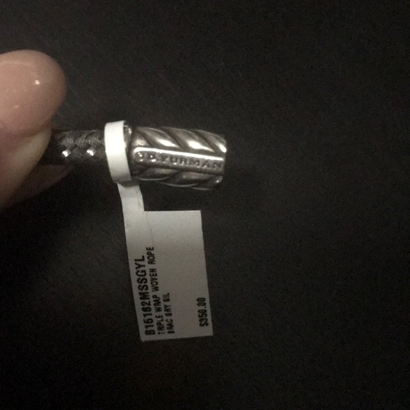 David Yurman 26” grey woven silver wrap bracelet - Picture 6 of 6